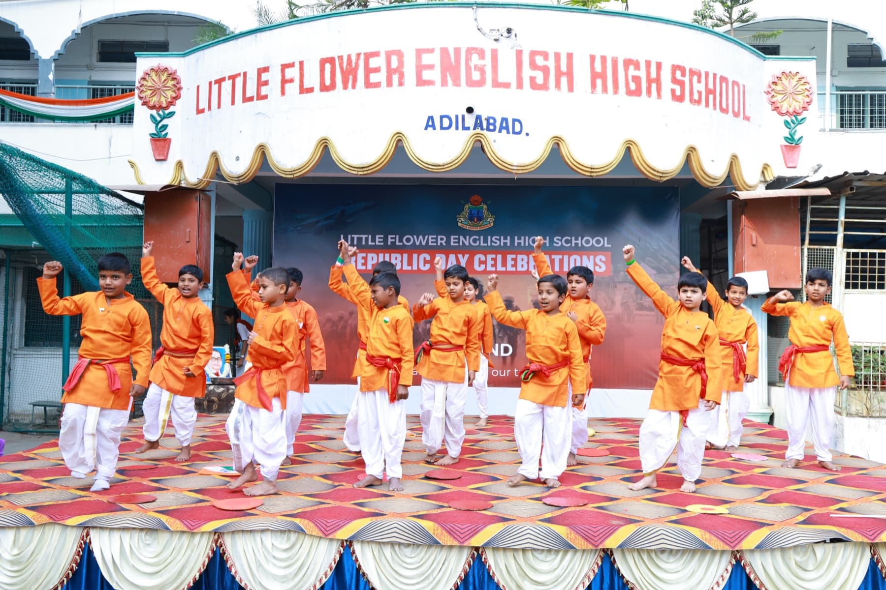 Students at Little Flower English High School
